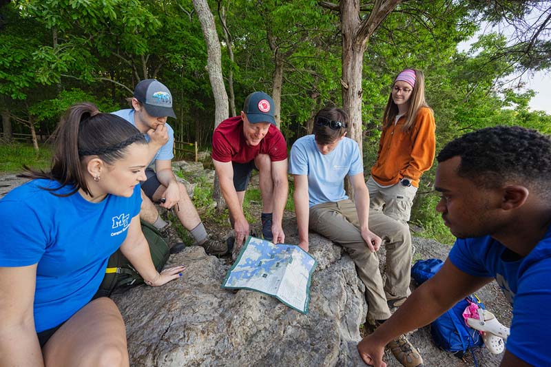 MTS Leisure and Sport Management students on a hike